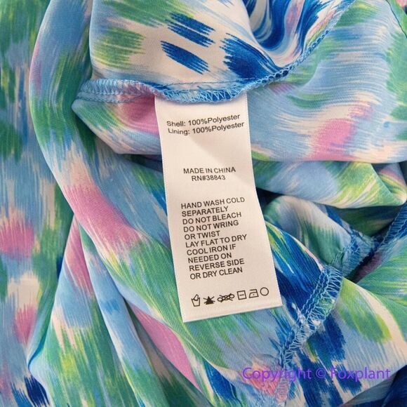 New! SAM EDELMAN  Brushstroke Print Mock Neck Dress - Blue Multi, size 10 - Picture 16 of 16